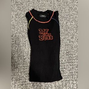 BERSHKA “MyOwnBoss” mini black dress size Xs - very good condition